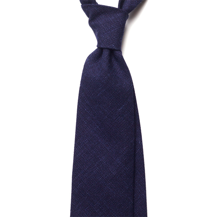 SOLID WOOL TIE - NAVY