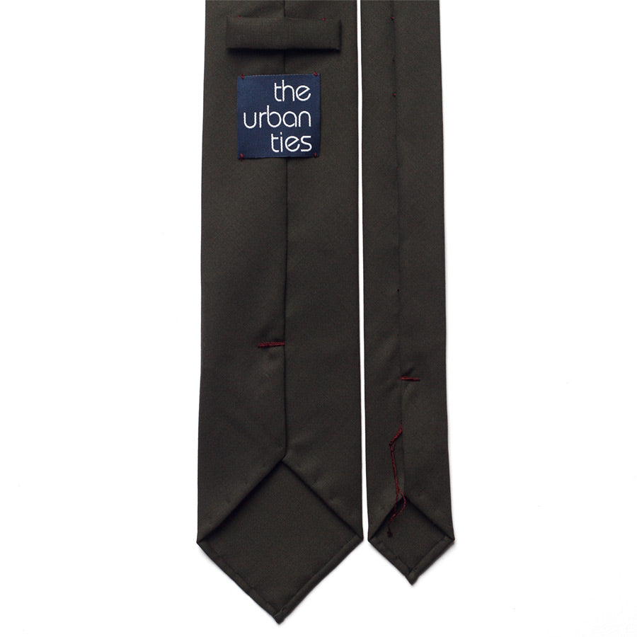 SOLID WOOL TIE - BROWN