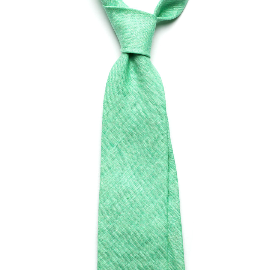 LIGHT GREEN LINEN TIE