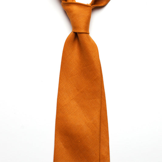 BURNT ORANGE LINEN TIE