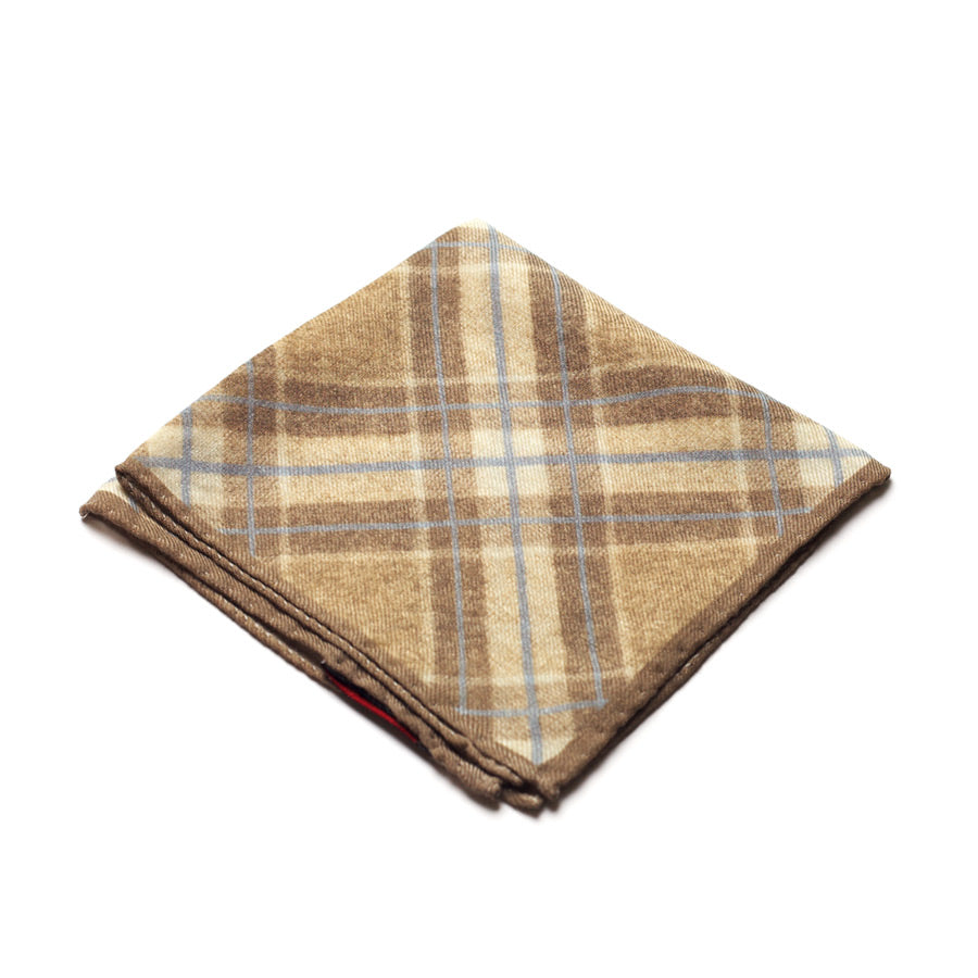PLAID CHECK CASHMERE POCKET SQUARE