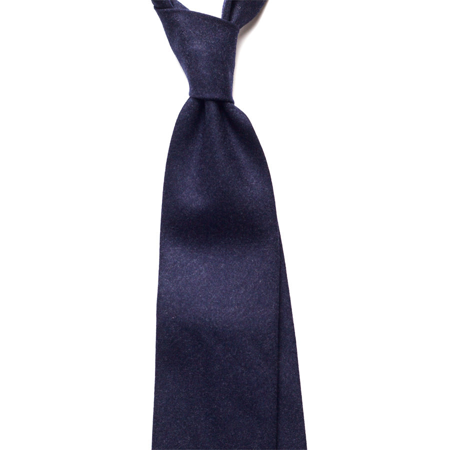 SOLID WOOL TIE - NAVY BLUE