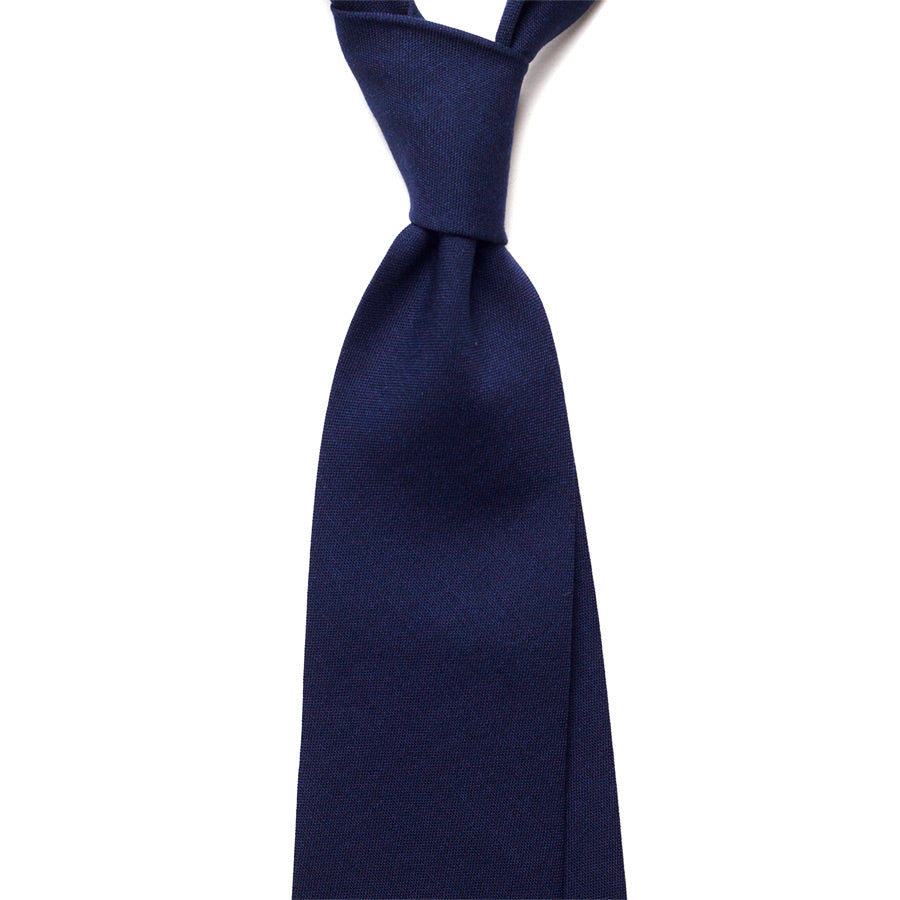 SOLID WOOL TIE - NAVY
