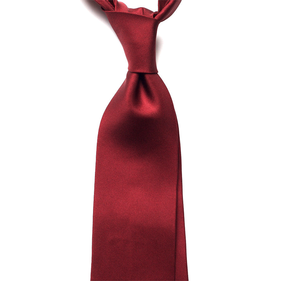SOLID SILK TIE - BURGUNDY