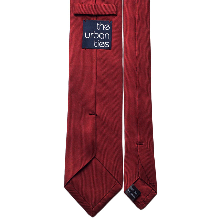 SOLID SILK TIE - BURGUNDY