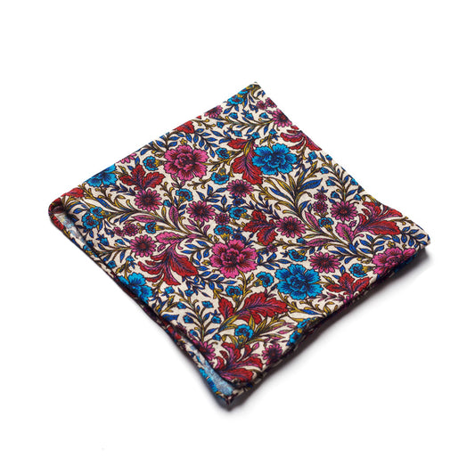 FLORAL SILK/COTTON POCKET SQUARE