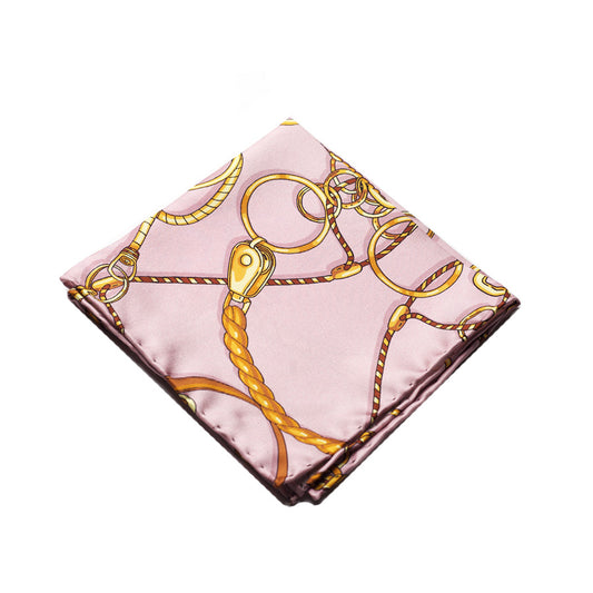 EQUESTRIAN MOTIF SILK POCKET SQUARE