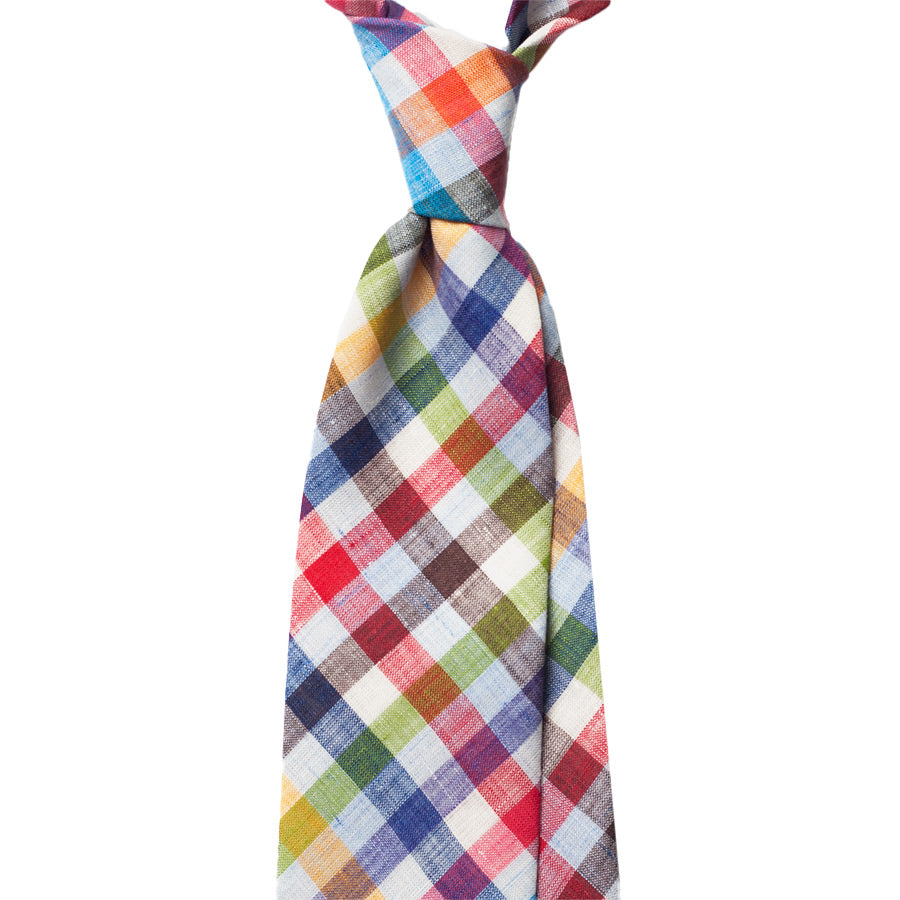 MADRAS CHECK LINEN TIE