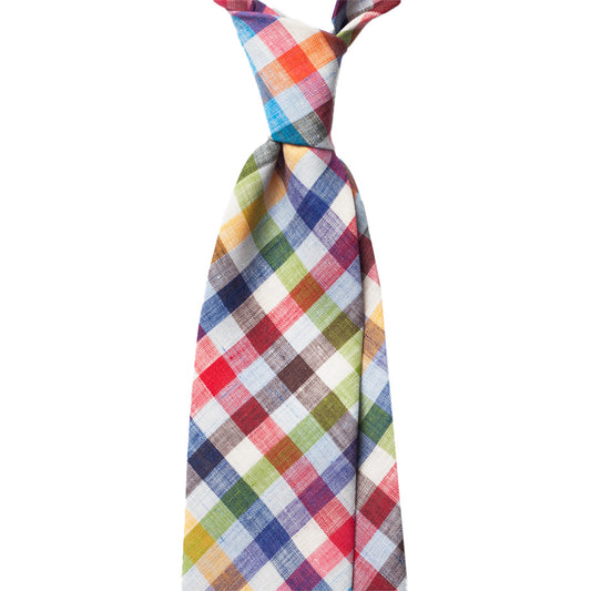 MADRAS CHECK LINEN TIE