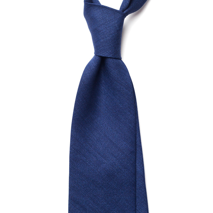 BLUE WOOL/SILK TIE