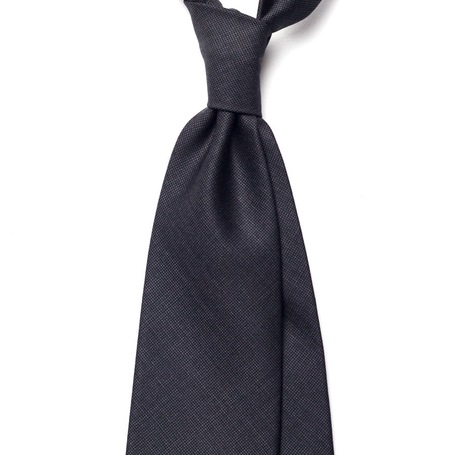 CHARCOAL HOPSACK WOOL TIE
