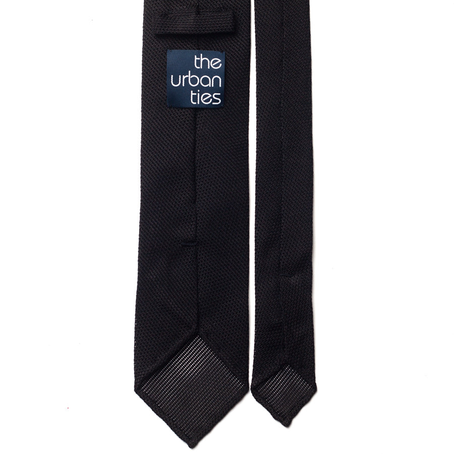 GRENADINE SILK TIE - BLACK