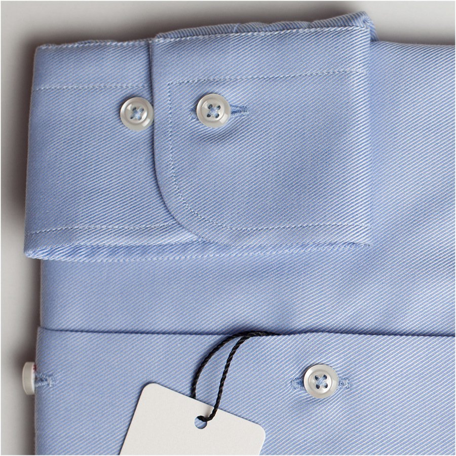 COTTON WIDE-SPREAD SHIRT - BLUE