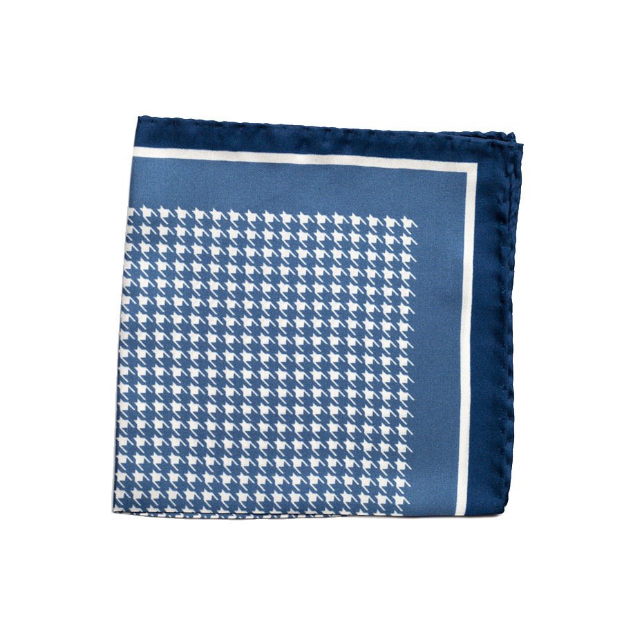 HOUNDSTOOTH SILK POCKET SQUARE