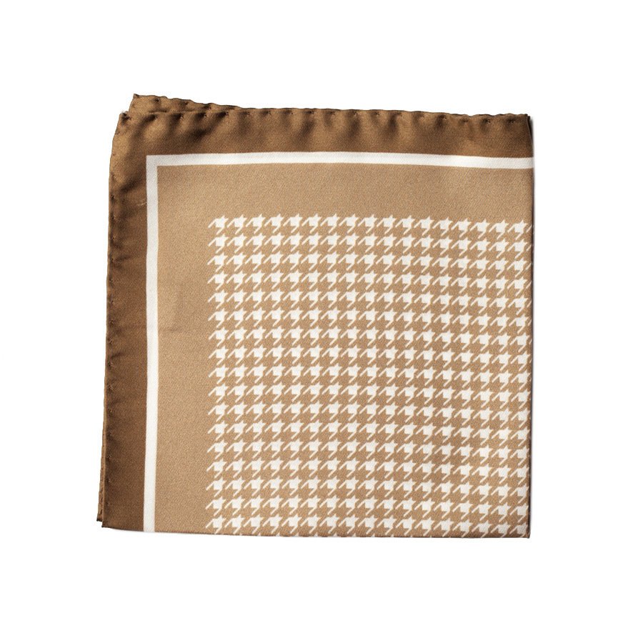 HOUNDSTOOTH SILK POCKET SQUARE