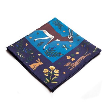 ORIENTAL MOTIF SILK POCKET SQUARE