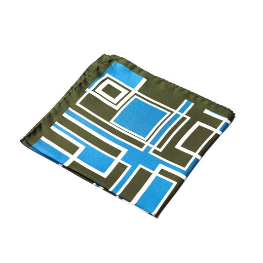 VINTAGE GEOMETRIC SILK POCKET SQUARE