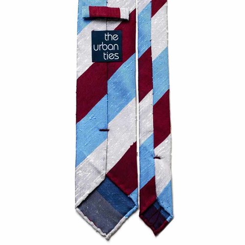 BLOCK STRIPE SHANTUNG SILK TIE