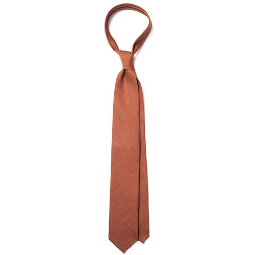 HANDROLLED LINEN TIE - BROWN