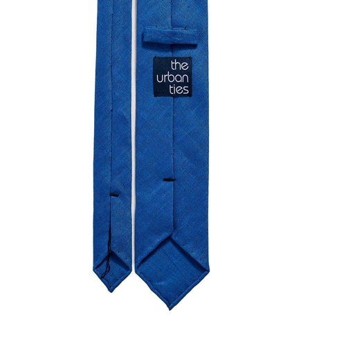 HANDROLLED LINEN TIE - NAVY