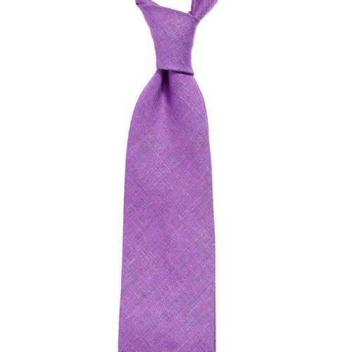 HANDROLLED LINEN TIE - PURPLE