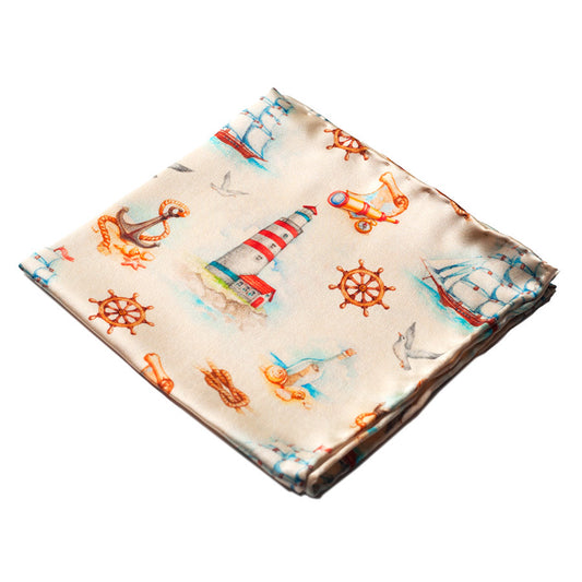 NAUTICAL SILK POCKET SQUARE
