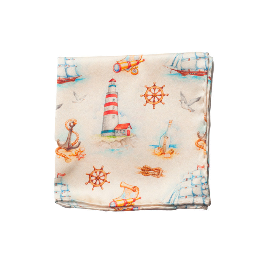 NAUTICAL SILK POCKET SQUARE