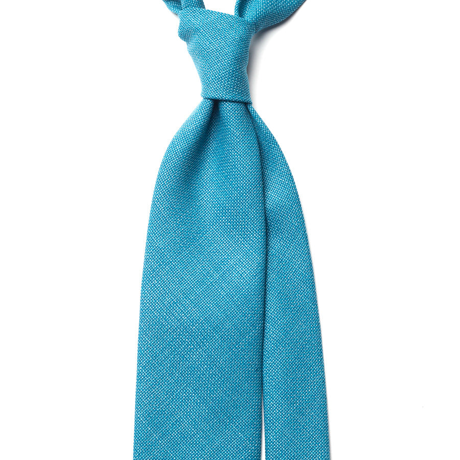 SOLID WOOL TIE - BLUE