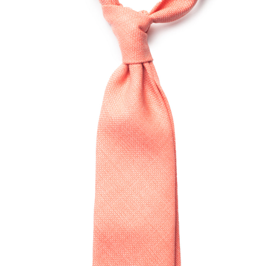 SOLID WOOL TIE - SALMON PINK