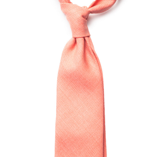 SOLID WOOL TIE - SALMON PINK