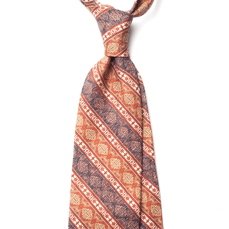 GEOMETRIC MOTIF LINEN TIE
