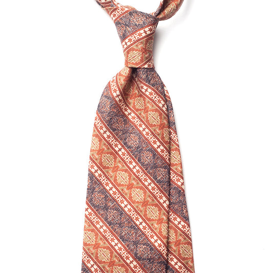GEOMETRIC MOTIF LINEN TIE