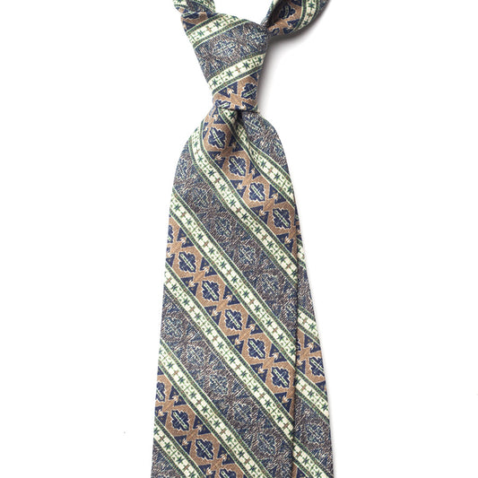 GEOMETRIC MOTIF LINEN TIE