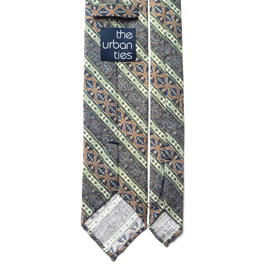 GEOMETRIC MOTIF LINEN TIE
