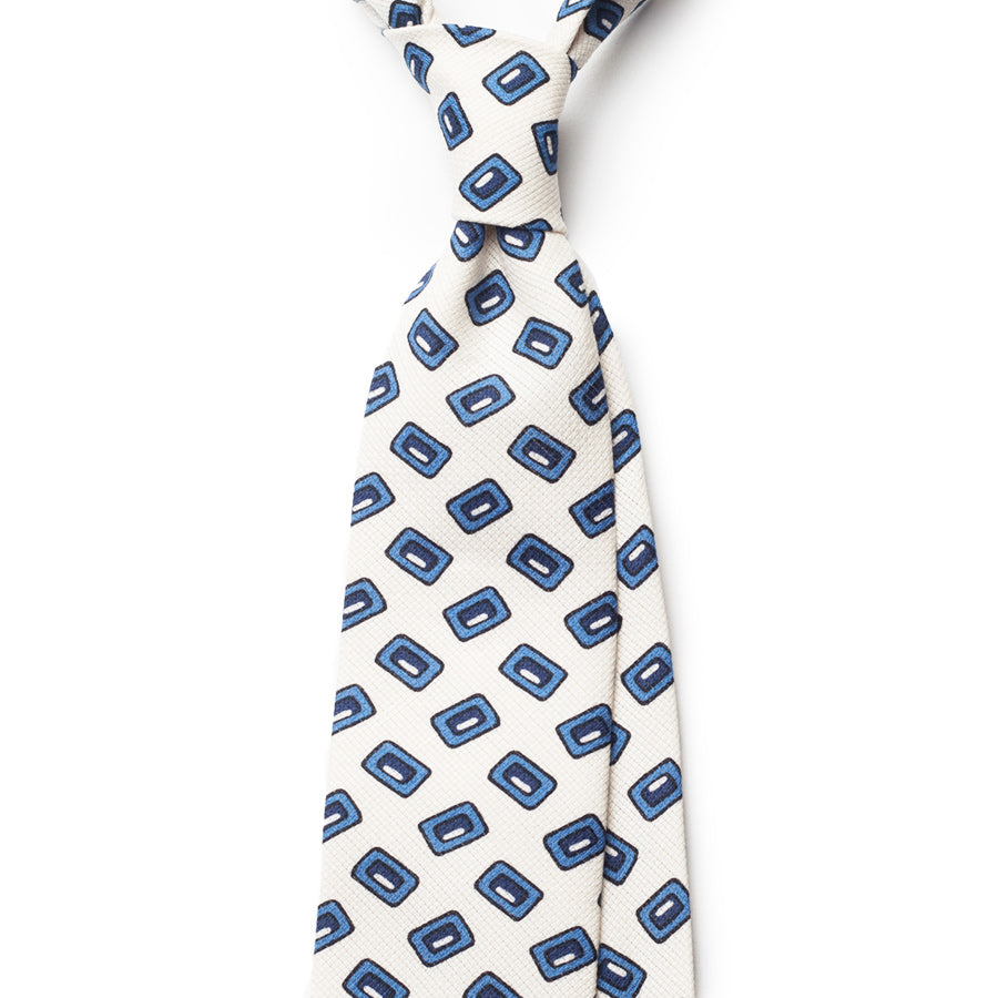 GEOMETRIC GARZA COTTON/LINEN TIE