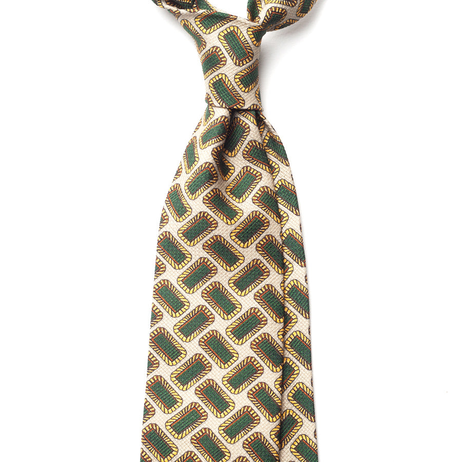 GEOMETRIC GARZA COTTON/LINEN TIE