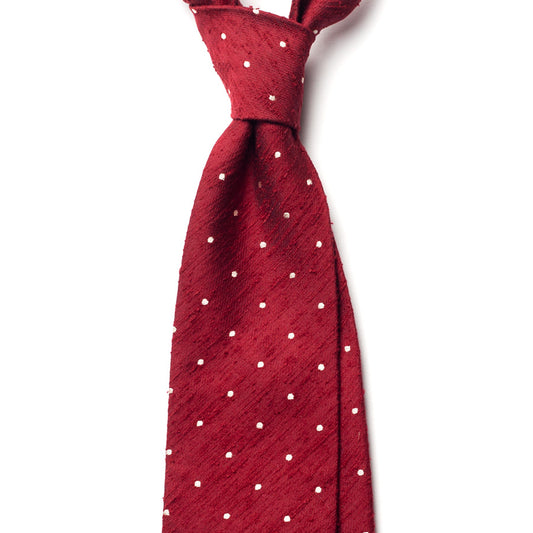 POLKA DOT SHANTUNG SILK TIE