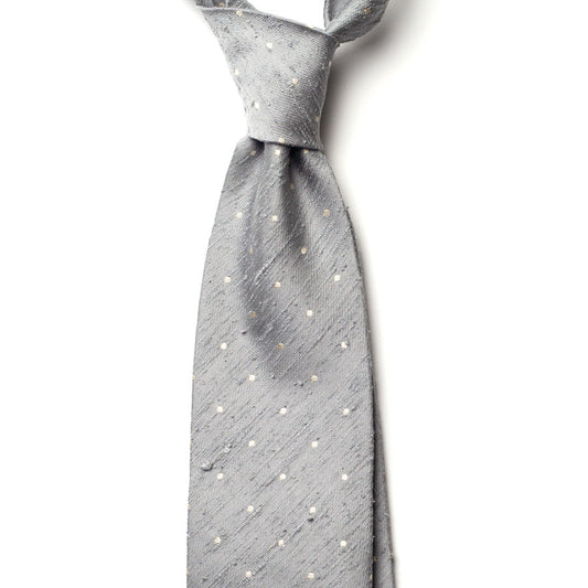 POLKA DOT SHANTUNG SILK TIE