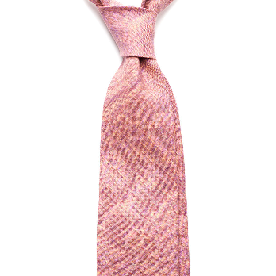 SALMON PINK LINEN TIE