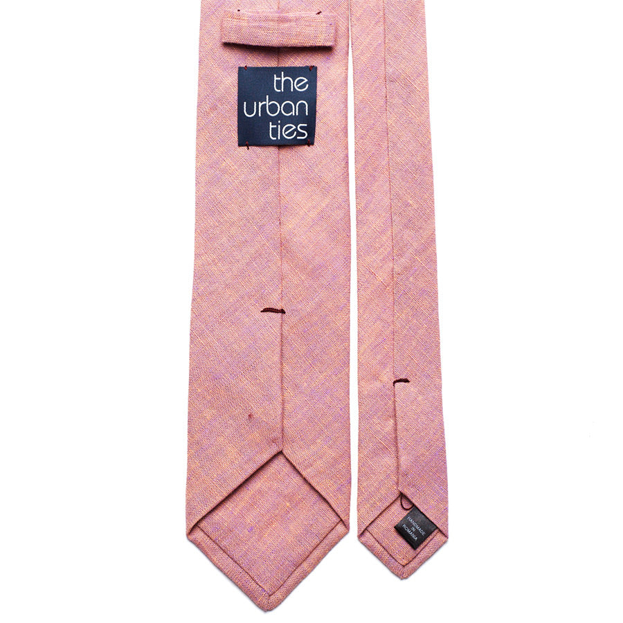 SALMON PINK LINEN TIE