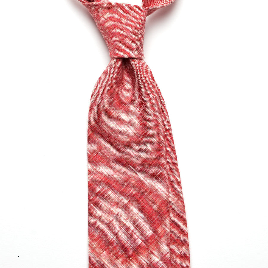 LIGHT RED LINEN TIE