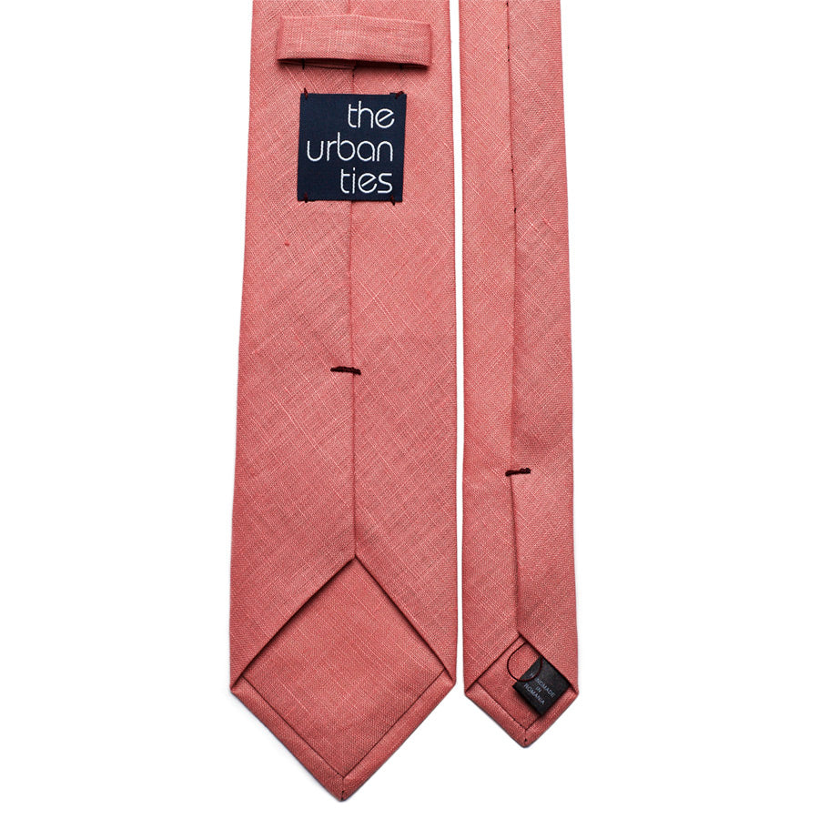 SALMON PINK LINEN TIE