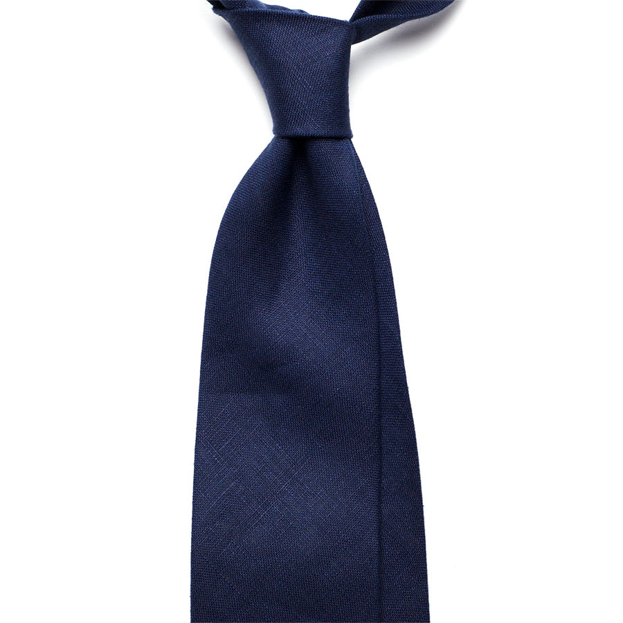 DARK BLUE LINEN TIE