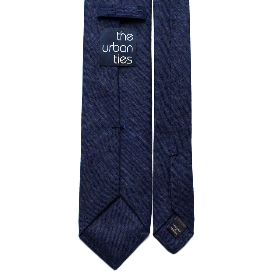 DARK BLUE LINEN TIE