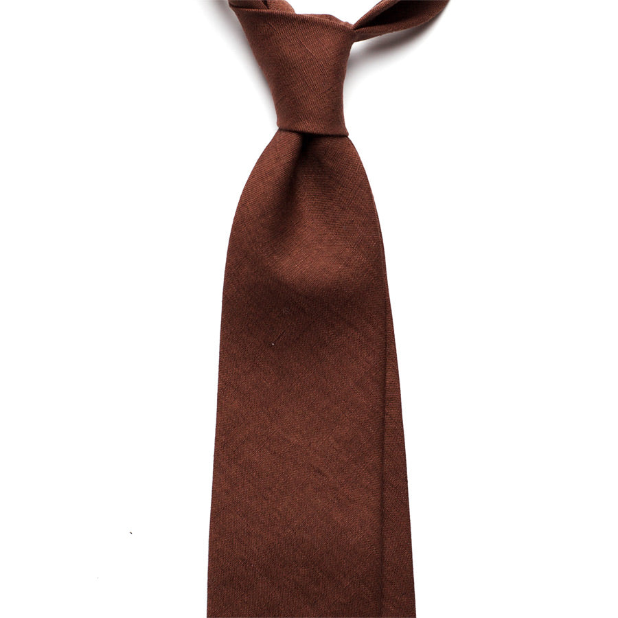 DARK BROWN LINEN TIE