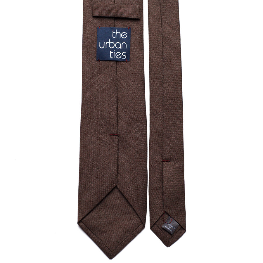 DARK BROWN LINEN TIE