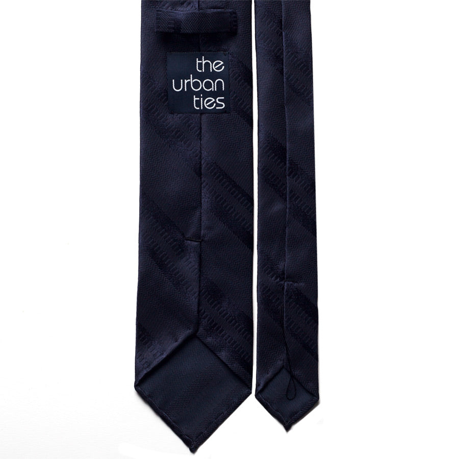 HANDROLLED SILK TIE - NAVY