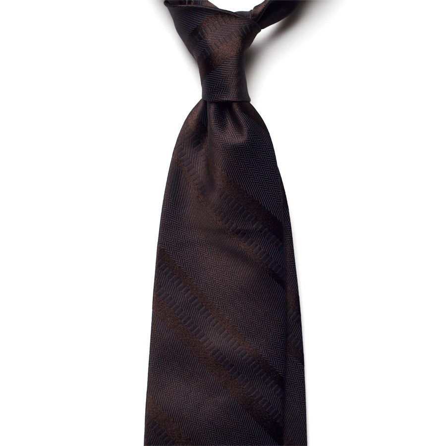 HANDROLLED SILK TIE - CHOCOLATE