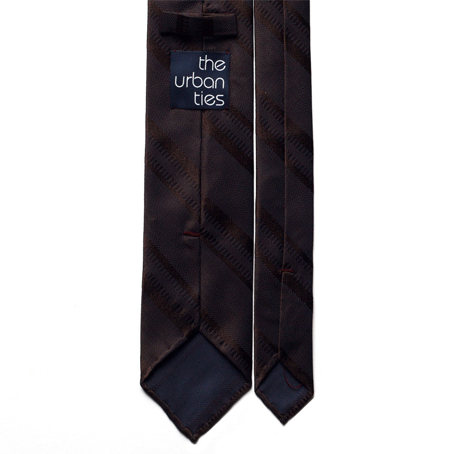 HANDROLLED SILK TIE - CHOCOLATE