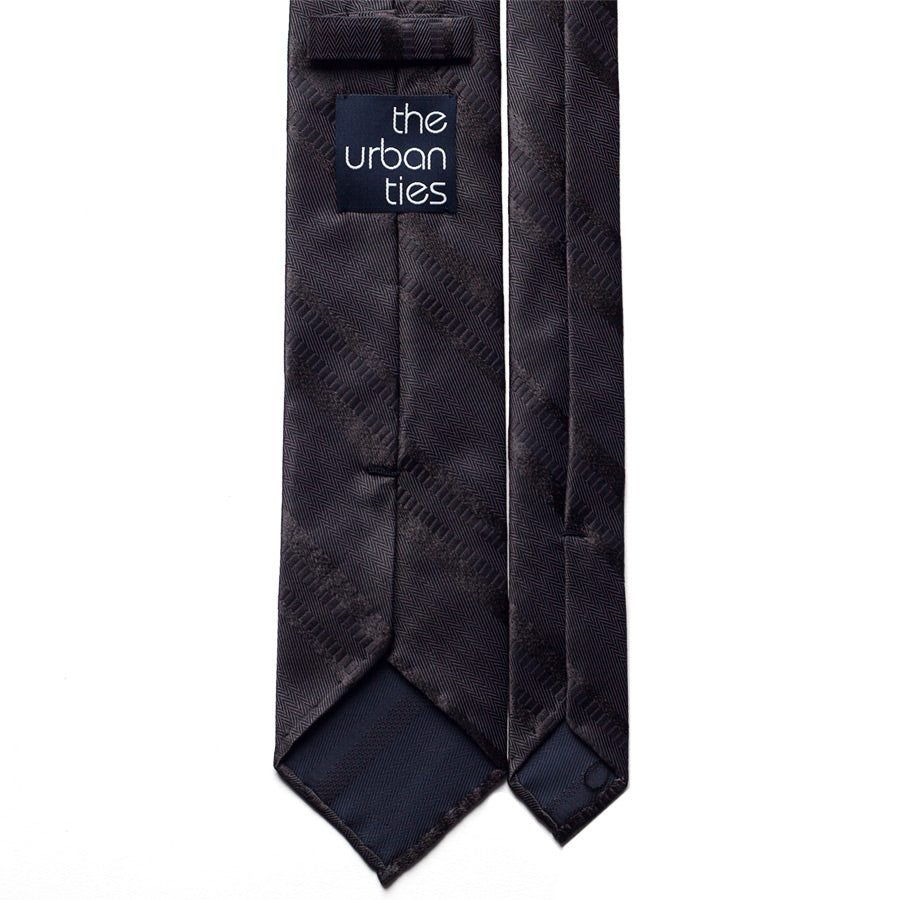 HANDROLLED SILK TIE - CHARCOAL